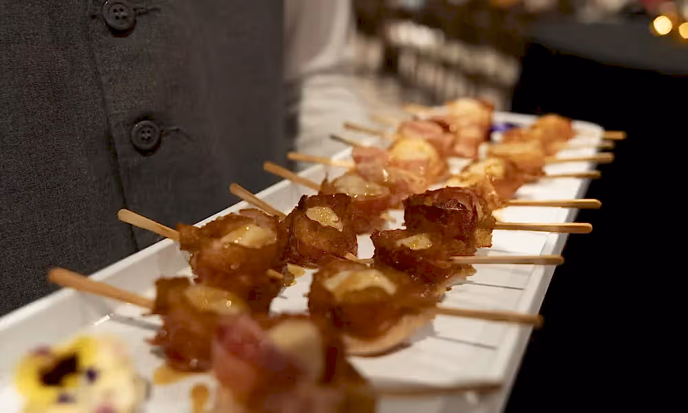 Appetizers being served in Diamond Cocktail Room. 